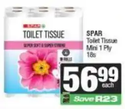 Spar SPAR Toilet Tissue Mini 1 Ply offer