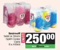 Spar Smirnoff Twist or Storm Spirit Cooler Cans offer