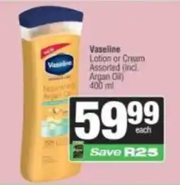 Spar Vaseline Lotion or Cream Assorted offer