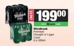Spar Windhoek Premium Draught or Lager Cans offer