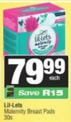 Spar Lil-Lets Maternity Breast Pads offer
