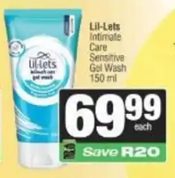 Spar Lil-Lets Intimate Care Sensitive Gel Wash offer