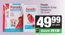 Spar Panado Paediatric Syrup Strawberry offer