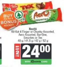 Spar Nestlé Kit Kat 4 Finger or Chunky Assorted offer