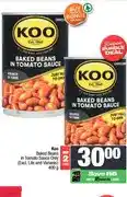 Spar Koo Baked Beans in Tomato Sauce Only (Excl. Lite and Variants) 400 g - Buy 2 for offer