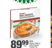 Spar SPAR Pepper Steak or Slow Roasted Chicken Pie 550 g offer