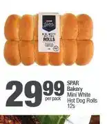 Spar SPAR Bakery Mini White Hot Dog Rolls 12s offer