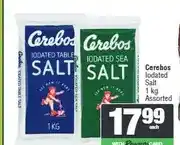 Spar Cerebos Iodated Salt 1 kg Assorted offer