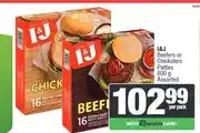 Spar I&J Beefers or Chicksters Patties 800 g Assorted offer