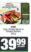Spar SPAR Lean, Streaky Bacon or Chicken Rashers 200 g offer