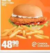 Spar Chikka Chicken Chikka Fillet Burger & Chips 100 g per meal offer