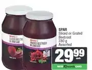 Spar SPAR Sliced or Grated Beetroot 780 g Assorted offer