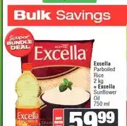 Spar Excella Parboiled Rice 2 kg + Excella Sunflower Oil 750 ml - Buy both for offer
