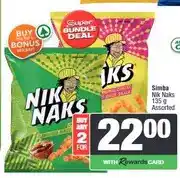 Spar Simba Nik Naks 135 g Assorted - Buy 2 for offer