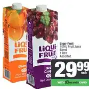 Spar Liqui-Fruit 100% Fruit Juice Blend 1 litre Assorted offer