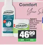 Spar Ingram's Man or Women Body Cream or Lotion 400 ml Assorted offer