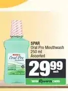 Spar SPAR Oral Pro Mouthwash 250 ml Assorted offer
