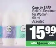 Spar Care by SPAR Roll On Deodorant for Women 50 ml Assorted offer
