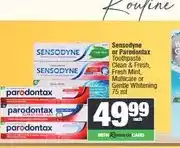 Spar Sensodyne or Parodontax Toothpaste 75 ml Assorted offer