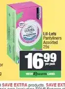 Spar Lil-lets Pantyliners Assorted 25s offer