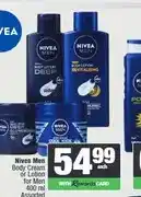 Spar Nivea Men Body Cream or Lotion for Men 400 ml Assorted offer