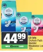 Spar Lil-lets Drylock Pads for Bladder Weakness Long 12s offer