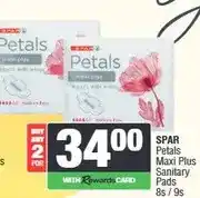 Spar SPAR Petals Maxi Plus Sanitary Pads 8s / 9s Assorted - Buy 2 for offer