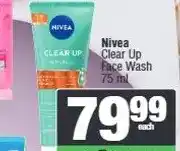 Spar Nivea Clear Up Face Wash 75 ml offer