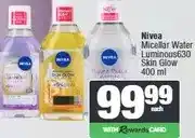 Spar Nivea Micellar Water Luminous630 Skin Glow 400 ml offer