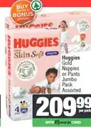Spar Huggies Gold Nappies or Pants Jumbo Pack Assorted offer