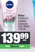 Spar Nivea Perfect & Radiant Charcoal Face Wash 150 ml offer