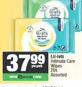 Spar Lil-lets Intimate Care Wipes 20s Assorted offer