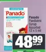 Spar Panado Paediatric Syrup Assorted 12 x 5 ml offer