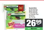 Spar Scotch-Brite Scrub Sponge, Multi-Colored Scrub Sponge or Delicate Care Scourers 4s/5s/3s offer