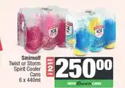 Spar Smirnoff Twist or Storm Spirit Cooler Cans 6 x 440ml - Buy 2 for offer