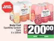 Spar Brutal Fruit Sparkling Spritzer Cans 6 x 500ml - Buy 2 for offer