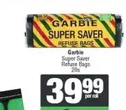 Spar Garbie Super Saver Refuse Bags 20s offer