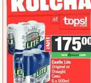 Spar Castle Lite Original or Draught Cans 6 x 500ml - Buy 2 for offer