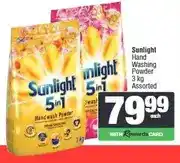 Spar Sunlight Hand Washing Powder 3 kg Assorted offer