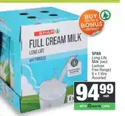 Spar SPAR Long Life Milk (excl. Lactose Free Range) 6 x 1 litre Assorted offer