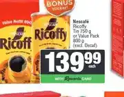 Spar Nescafé Ricoffy Tin 750 g or Value Pack 800 g (excl. Decaf) offer