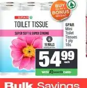 Spar SPAR Mini Toilet Tissues 1 Ply 18s offer