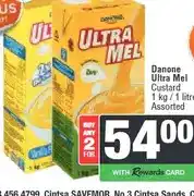 Spar Danone Ultra Mel Custard 1 kg / 1 litre Assorted (Buy any 2) offer