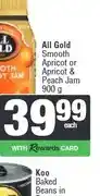Spar All Gold Smooth Apricot or Apricot & Peach Jam 900 g offer