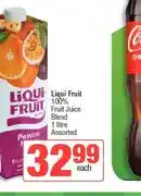 Spar Liqui Fruit 100% Fruit Juice Blend 1 litre Assorted offer