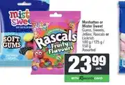 Spar Manhattan or Mister Sweet Gums, Sweets, Jellies, Rascals or Lickrish 100 g / 125 g / 150 g offer