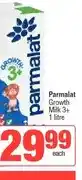 Spar Parmalat Growth Milk 3+ 1 litre offer