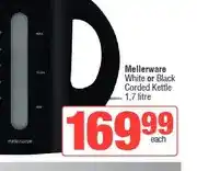 Spar Mellerware White or Black Corded Kettle 1,7 litre offer