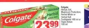 Spar Colgate Herbal / Gel / Maximum Protection Toothpaste 100 ml or Triple Action 150 ml offer