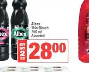 Spar Albex Thin Bleach 750 ml Assorted (Buy any 2) offer